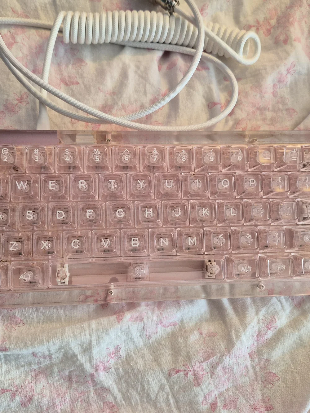KII BOOMPink Transparent Mechanical Keyboard - Compact USB Wired